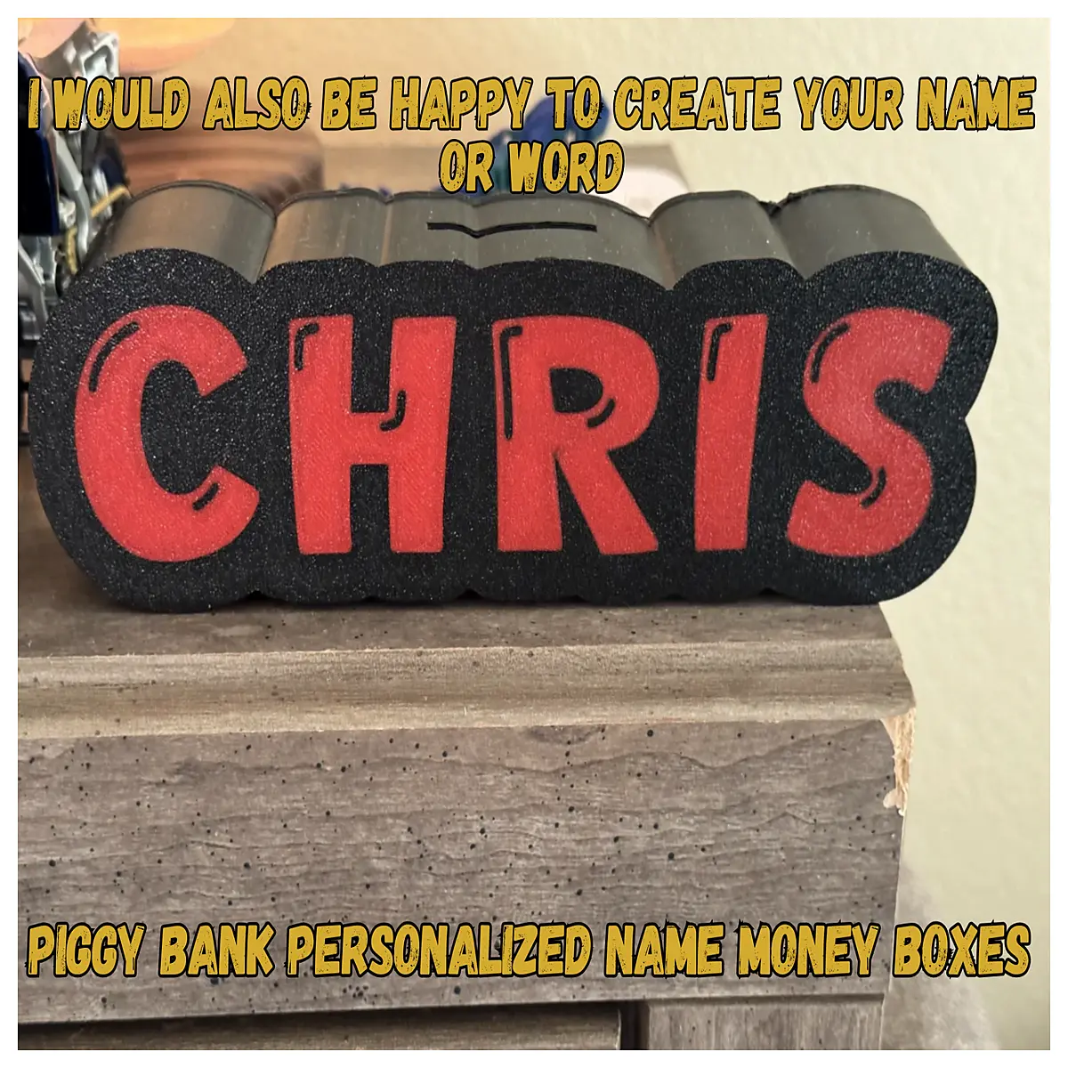 personalized name piggy bank for kids custom engraved coin box birthday gift