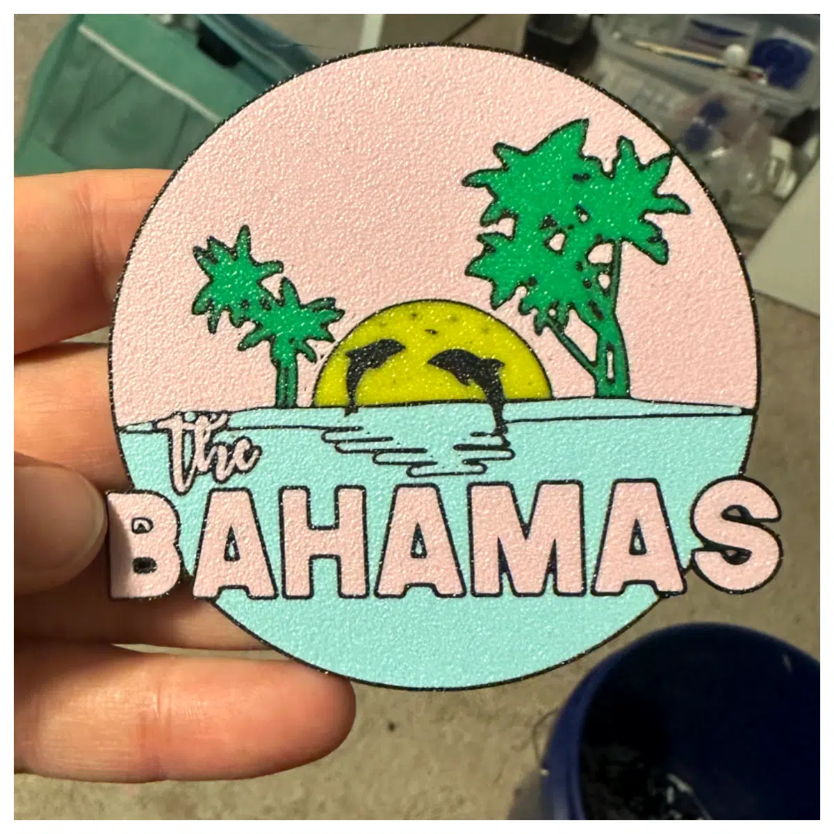 bahamas dolphin fridge magnet souvenir gift travel keepsake decorative sticker