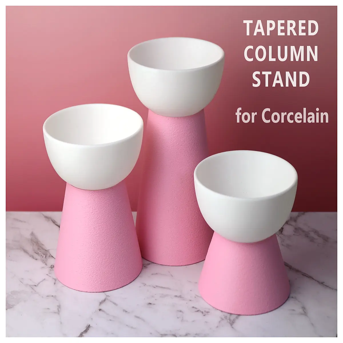 ceramic cone column base for vase sculpture pedestal round cylinder table top decor