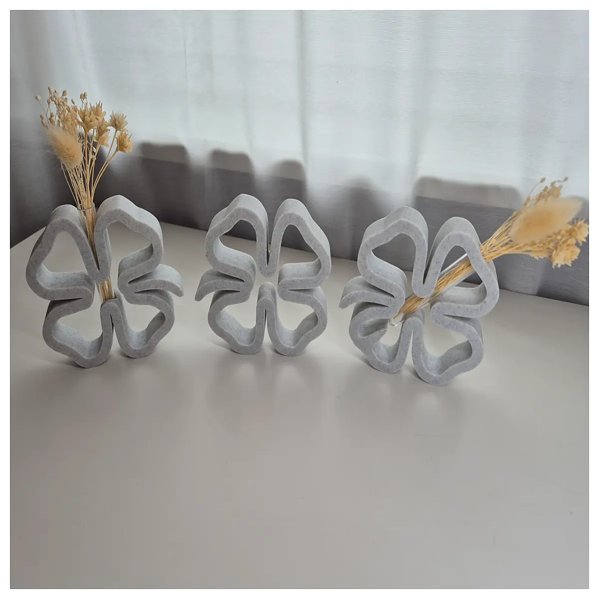 Dried Flower Decoration Trifolium Three Leaf Test Tube Bouquet Artificial Flowers Creative Home Decor Green Leaf Ornament