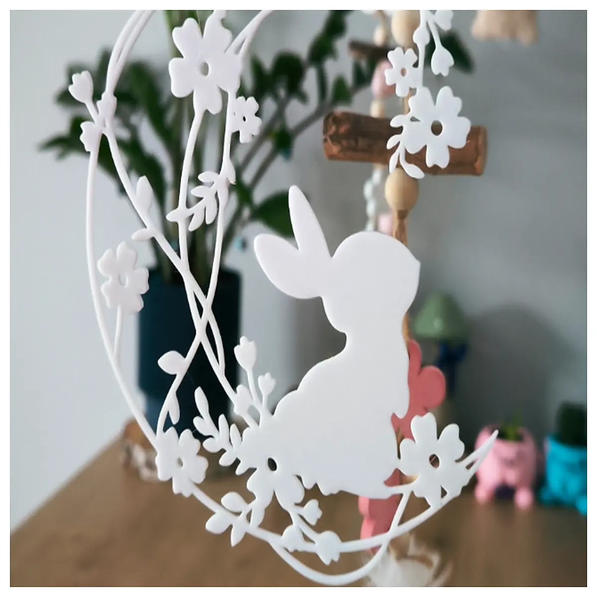 Easter Wreath Decoration Easter Bunny Wreath Easter Holiday Decor Easter Flower Wreath Easter Supplies Easter Gift Ideas