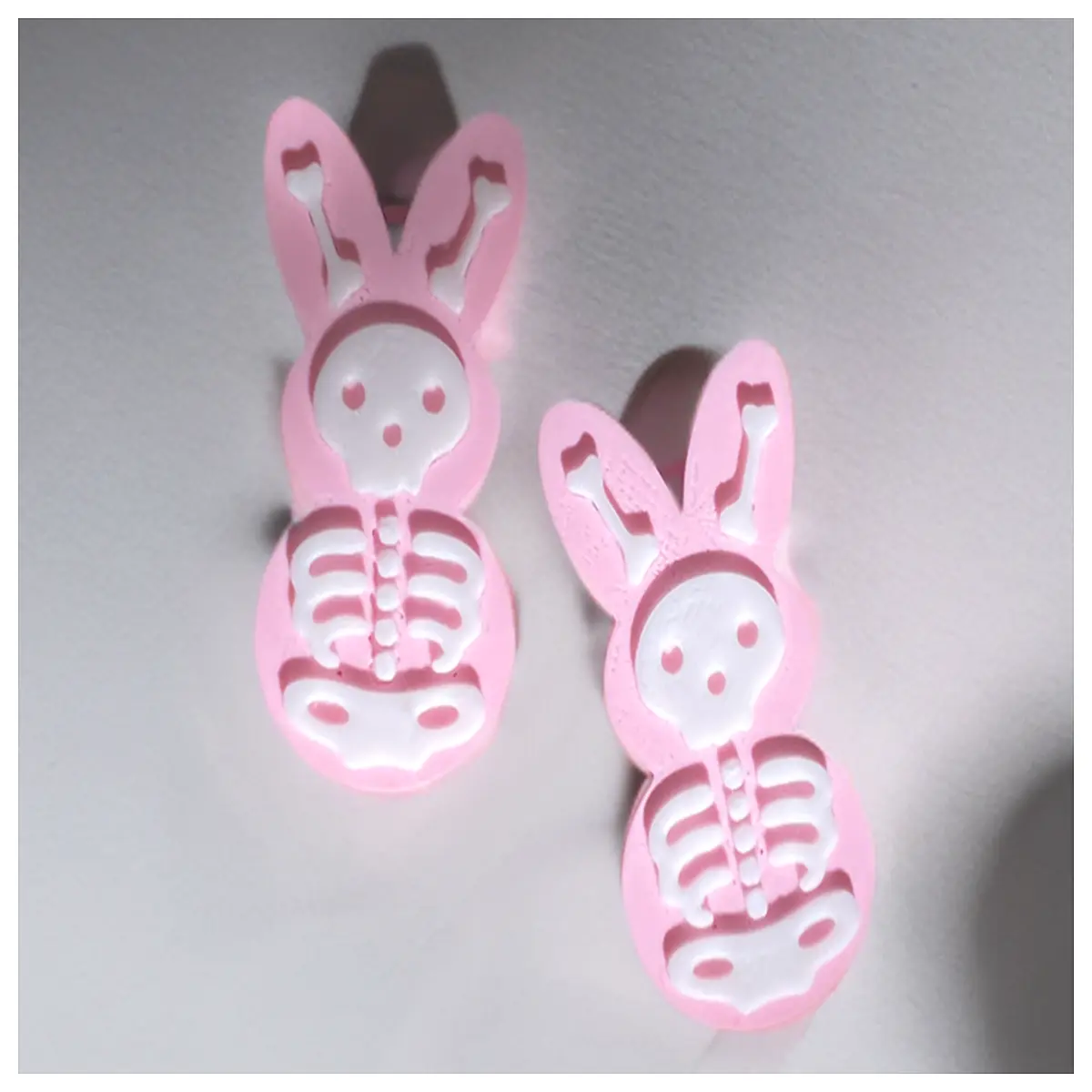 Skeleton Rabbit Marshmallow Earrings Halloween Easter Cute Cartoon Decoration Festive Gift Accessories Ornament Candy Earrings