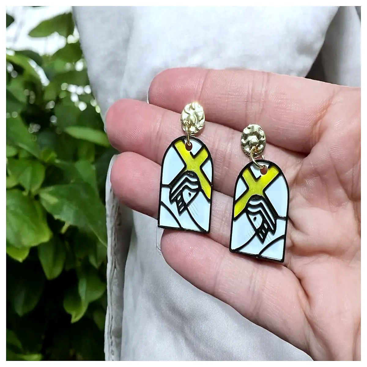 Crucifixion of Jesus Earrings Religious Cross Jewelry Holy Bible Theme Memorial Gift Christian Religious Accessories