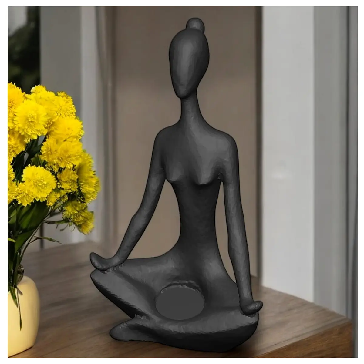meditation zen home decor electric candle holder battery operated flickering flame for yoga altar spiritual ambiance