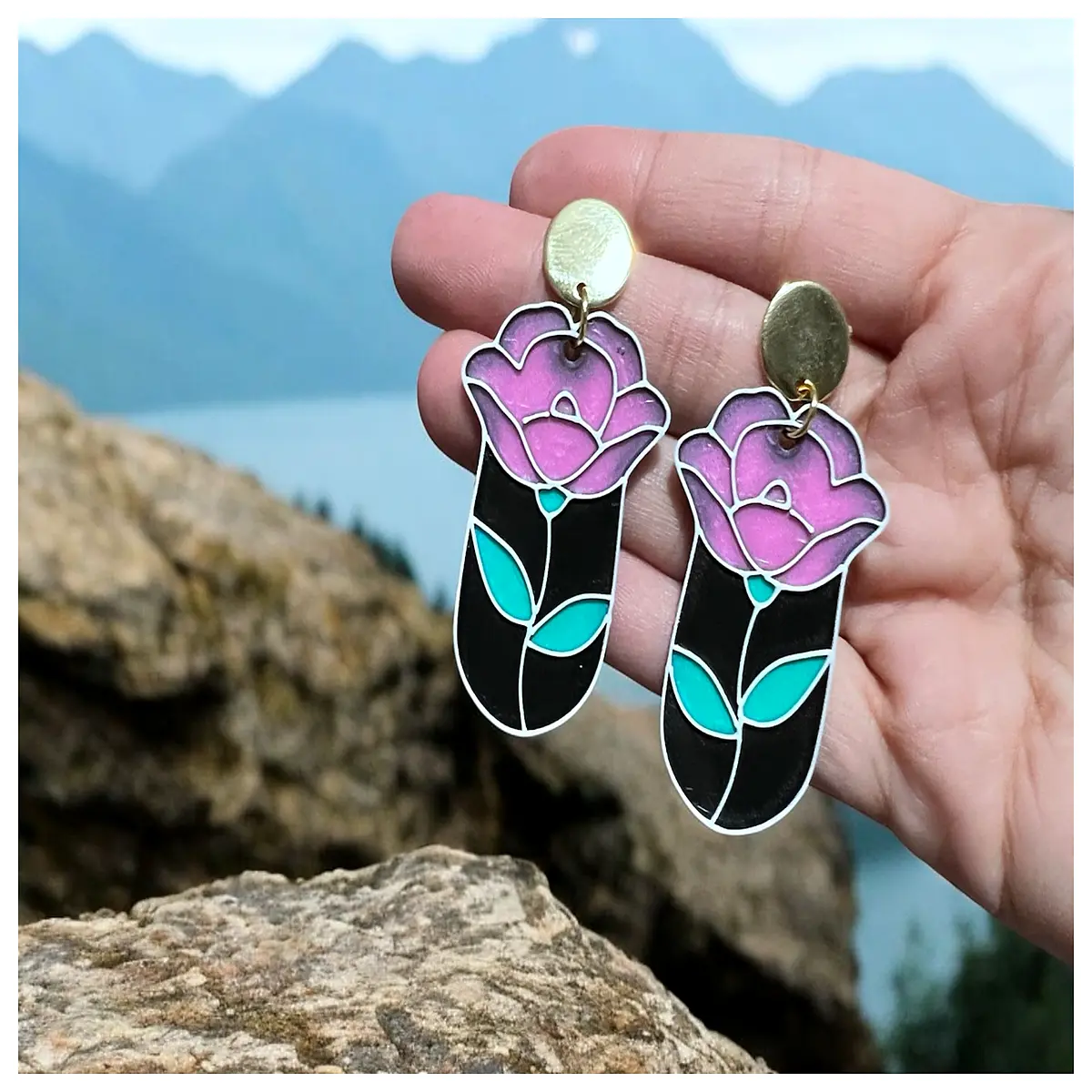 Pink Flower Earrings Women s Decoration Sweet Cute Ear Stud Romantic Gift Party Accessories