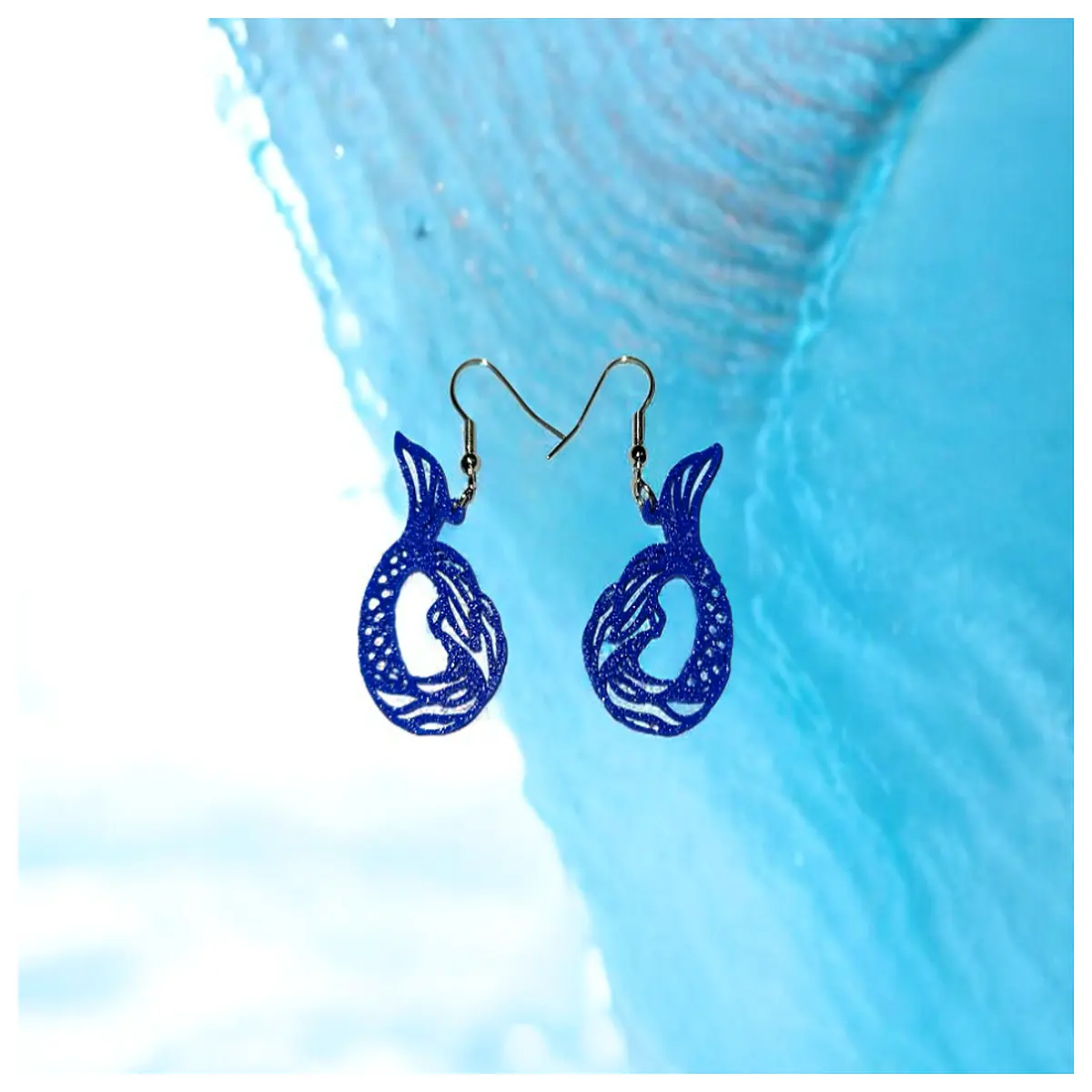 Mermaid Tail Earrings Women s Elegant Sailor Tail Swimming Pool Dive Decoration Jewelry Mermaid Tail Earrings