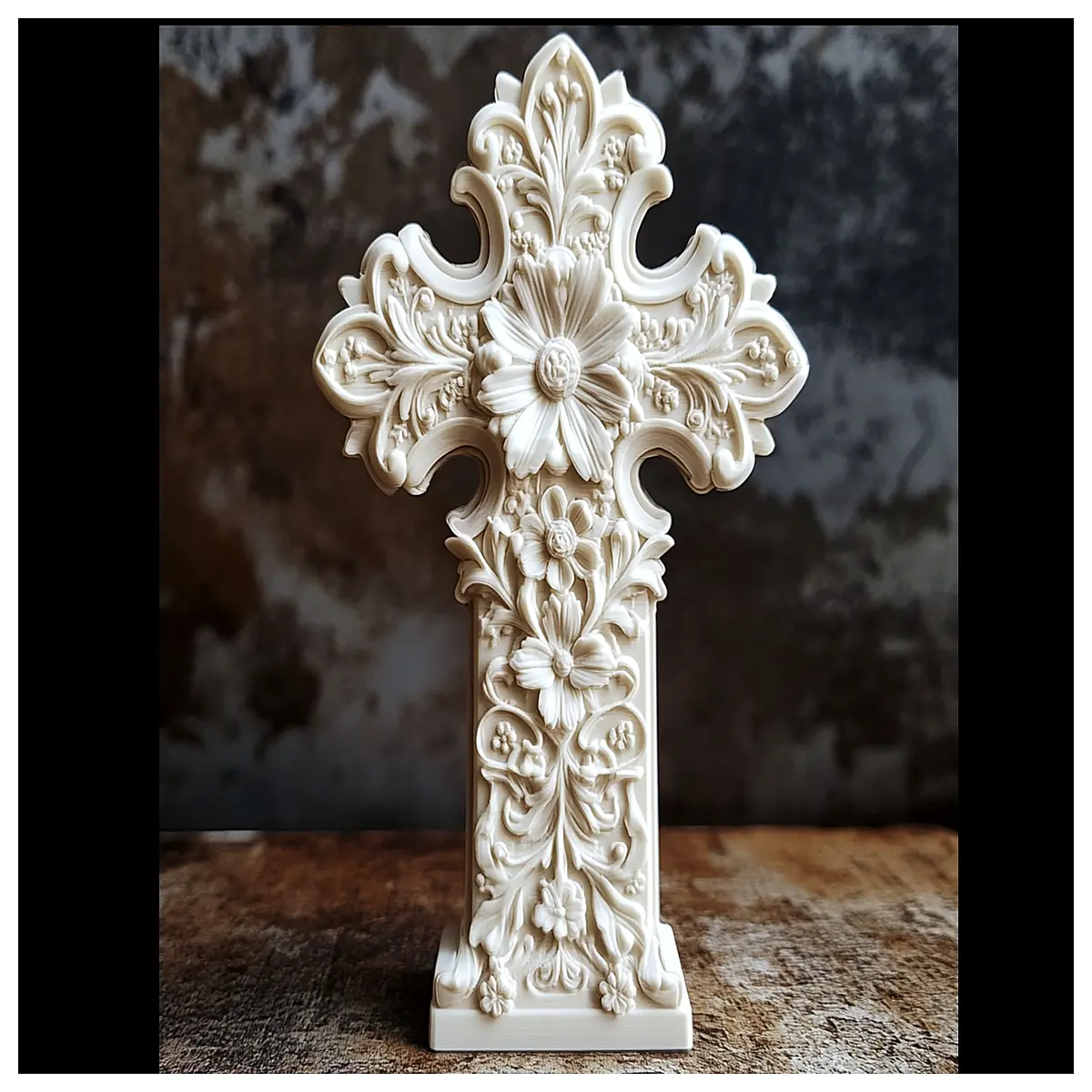 Cross Pendant Flower Religious Jewelry Prayer Memorial Gift Blessing Lucky Charm Pendant Friends Family