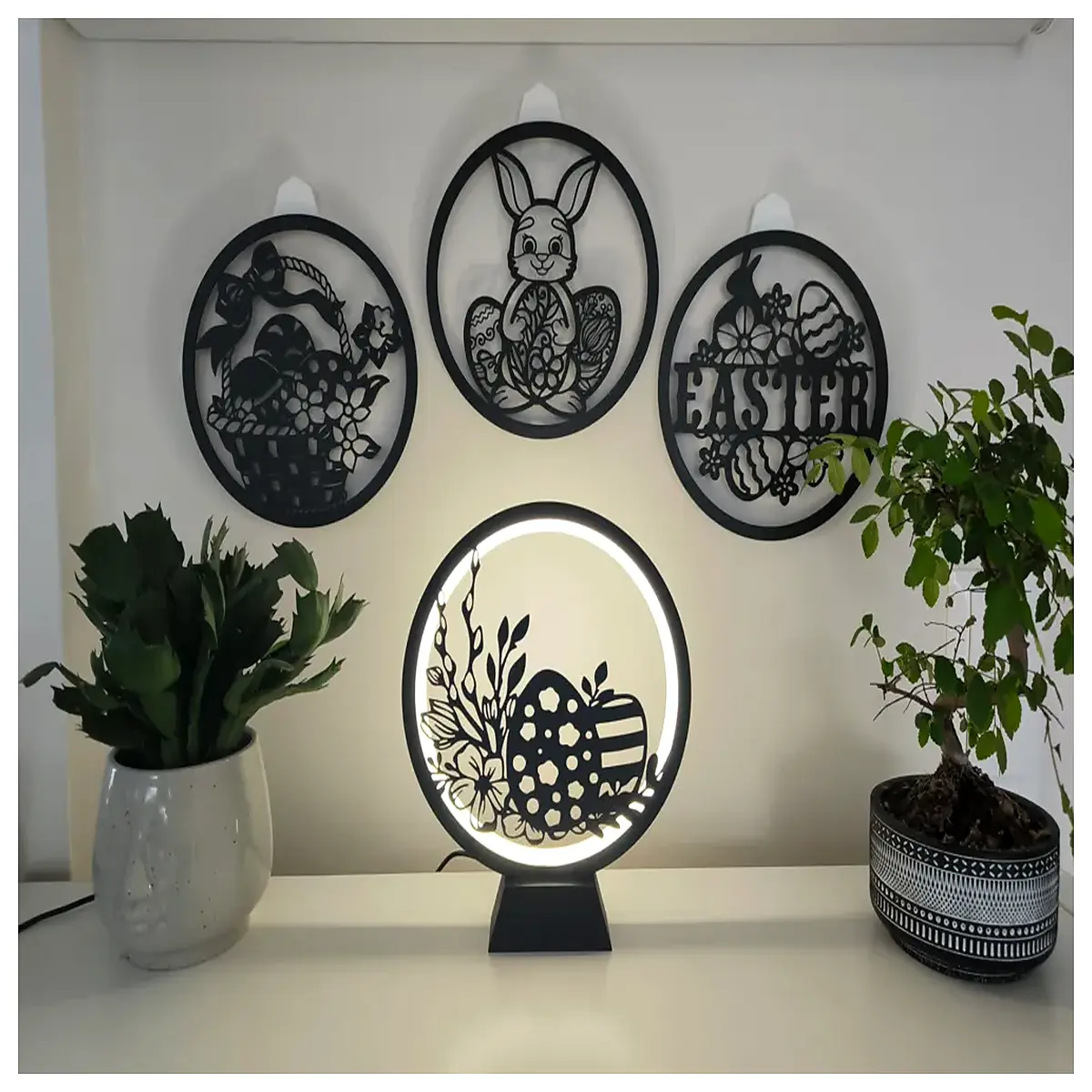easter silhouette window clings vinyl decals for home decor spring holiday party supplies