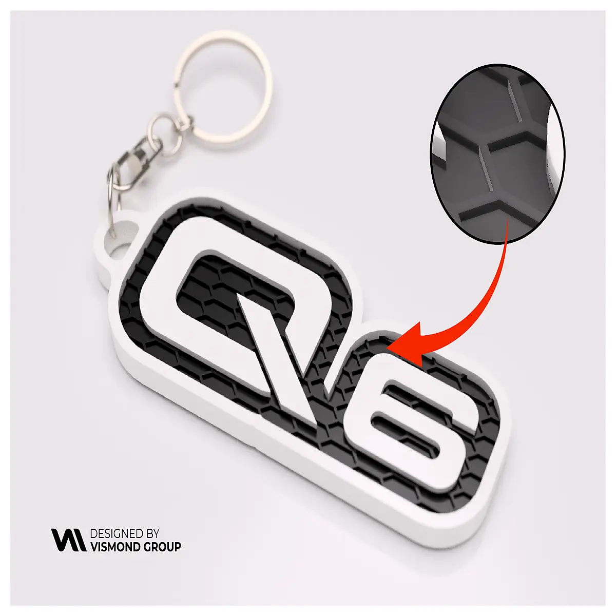 Q6 Keyring Car Decoration Q6 Keychain Auto Accessory Car Owners New Keyring