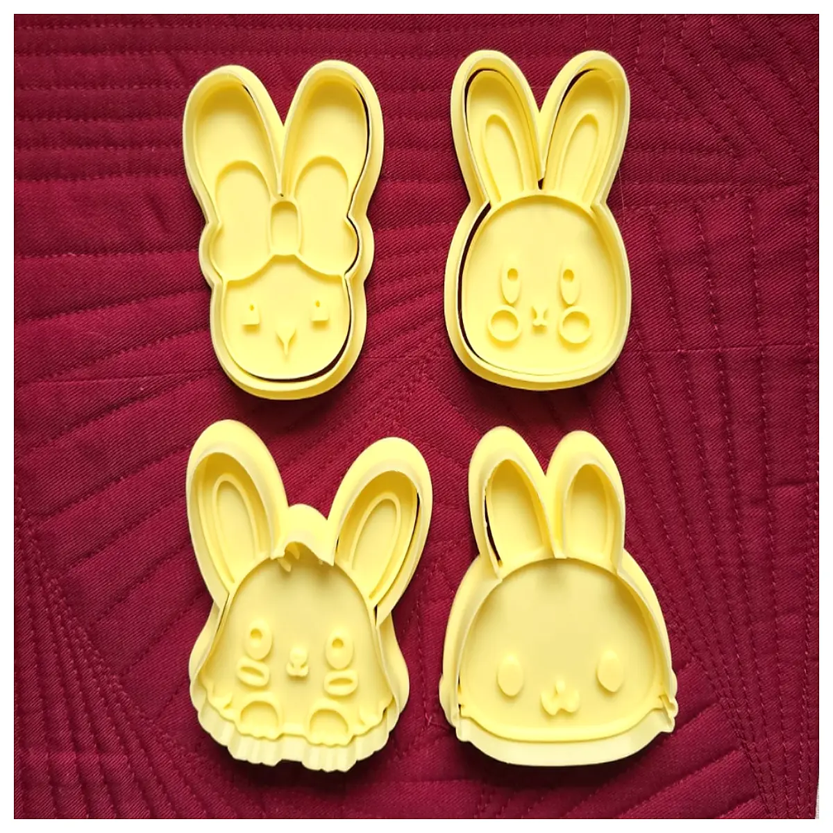 easter bunny rabbit cookie cutter for sugar cookies fondant clay playdough pastry stamp