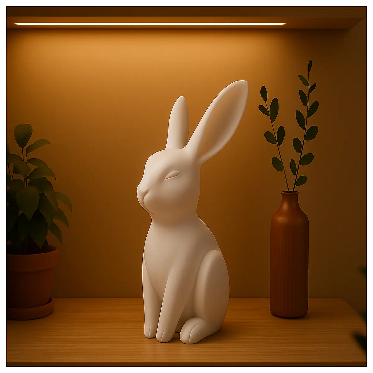 Minimalist Rabbit Sculpture Modern Home Decor Elegant Desk Ornament Tabletop Decoration Creative Gift Art Piece Decorative Figure Rabbit Figurine