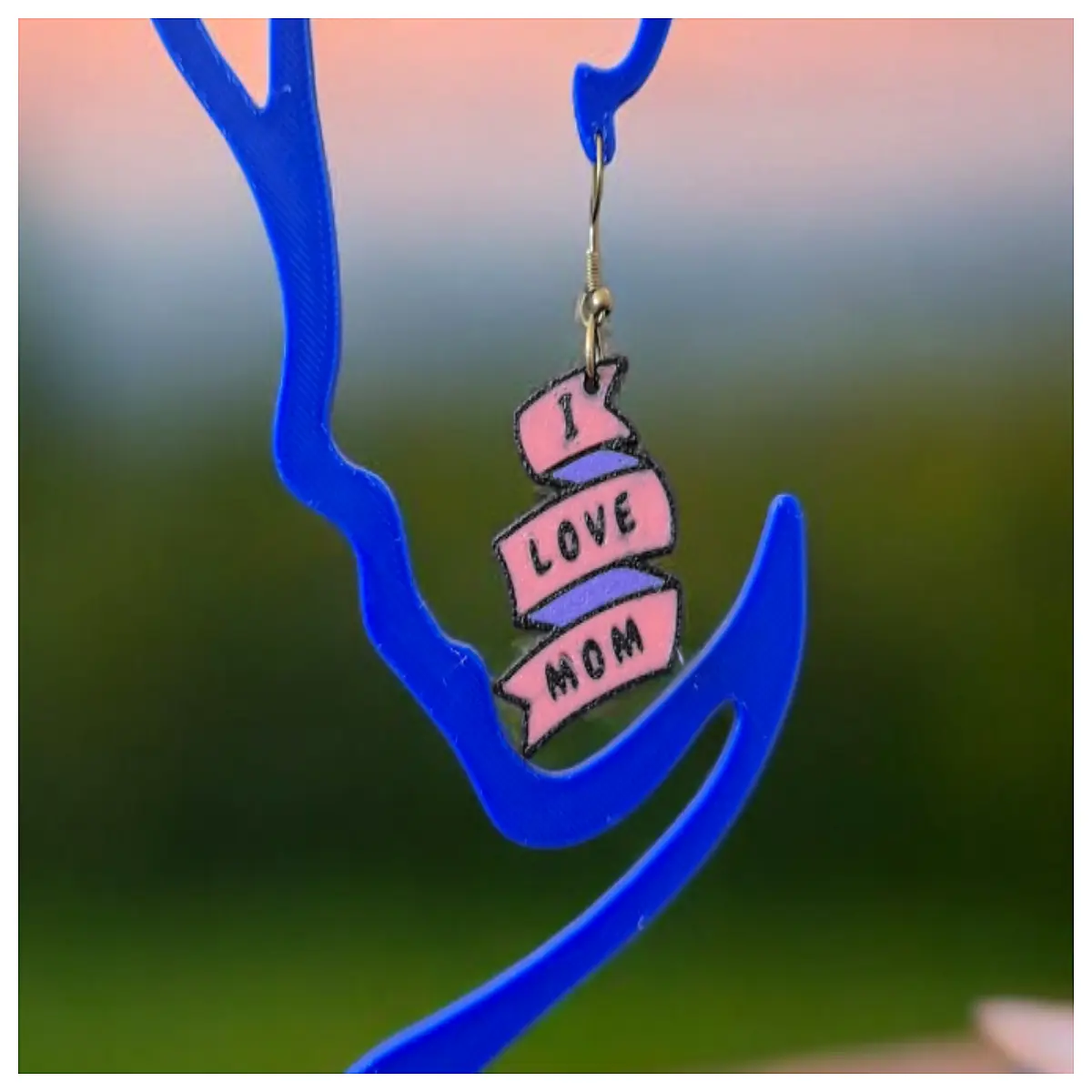 i love mom ribbon earrings for mother s day gift pink satin bow drop earrings for women sentimental jewelry for mothers
