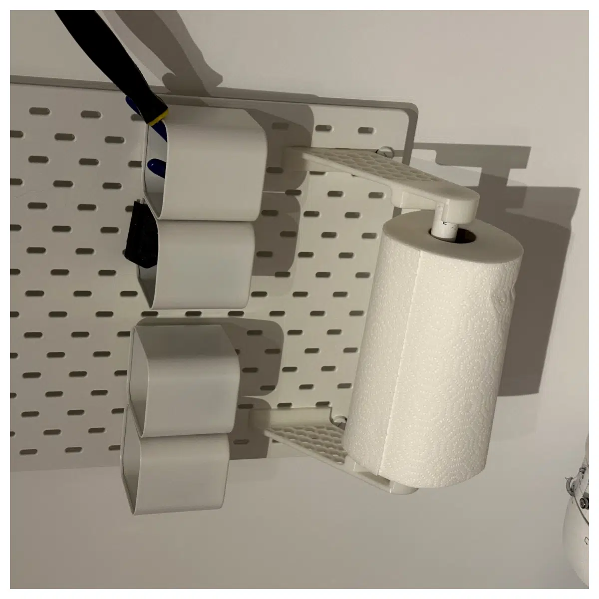 skadis paper towel holder pegs for kitchen organization wall mounted roll dispenser accessories