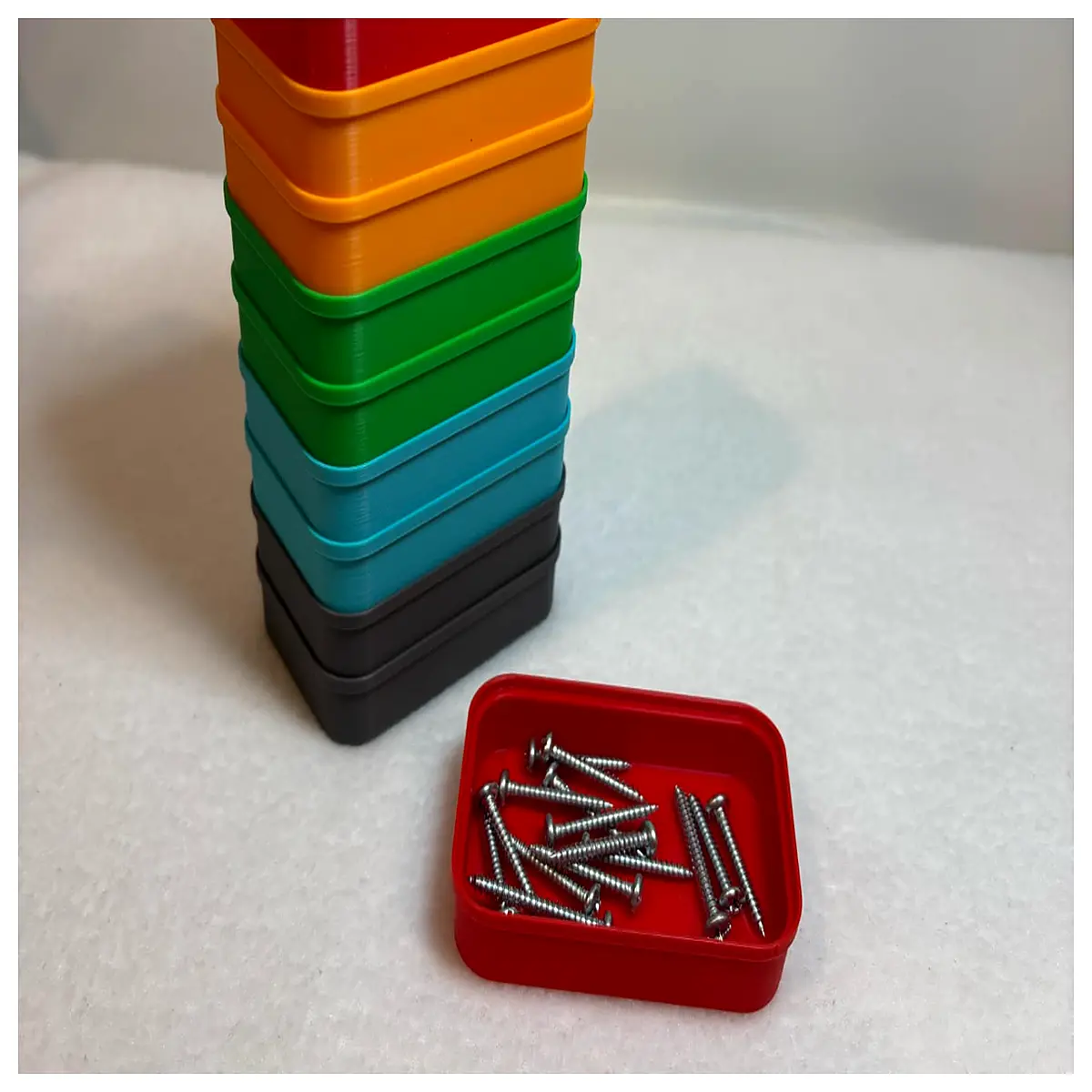 small parts storage bins stackable without supports desktop organizer