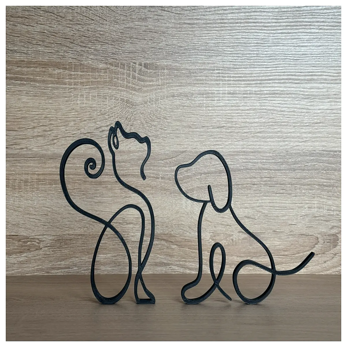 minimalist cat dog wall art modern pet portrait print simple line drawing animal decor contemporary home office poster