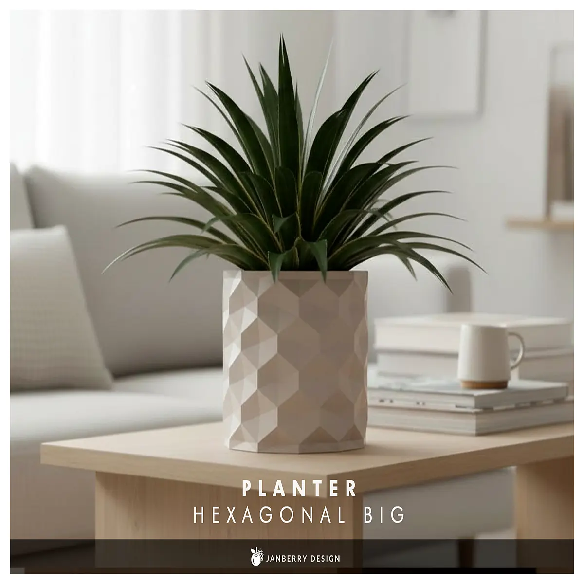 large hexagonal planter pot for indoor outdoor plants succulents cactus modern geometric flower container garden decor
