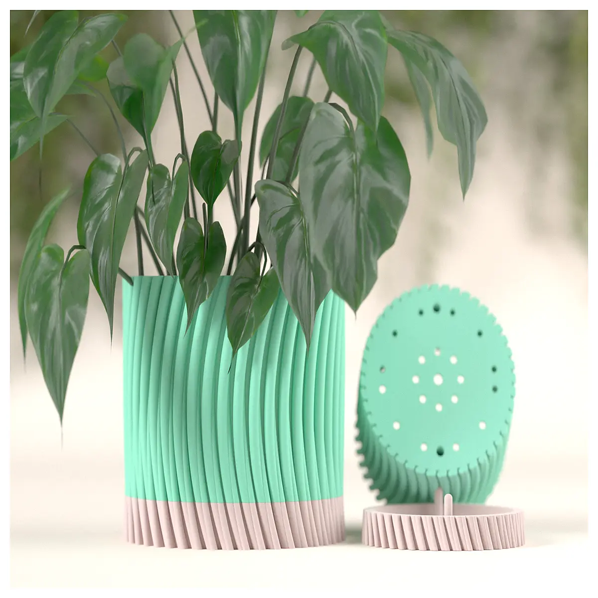 modern twisted texture planter set two piece ceramic flower pot for indoor plants succulent container home decor