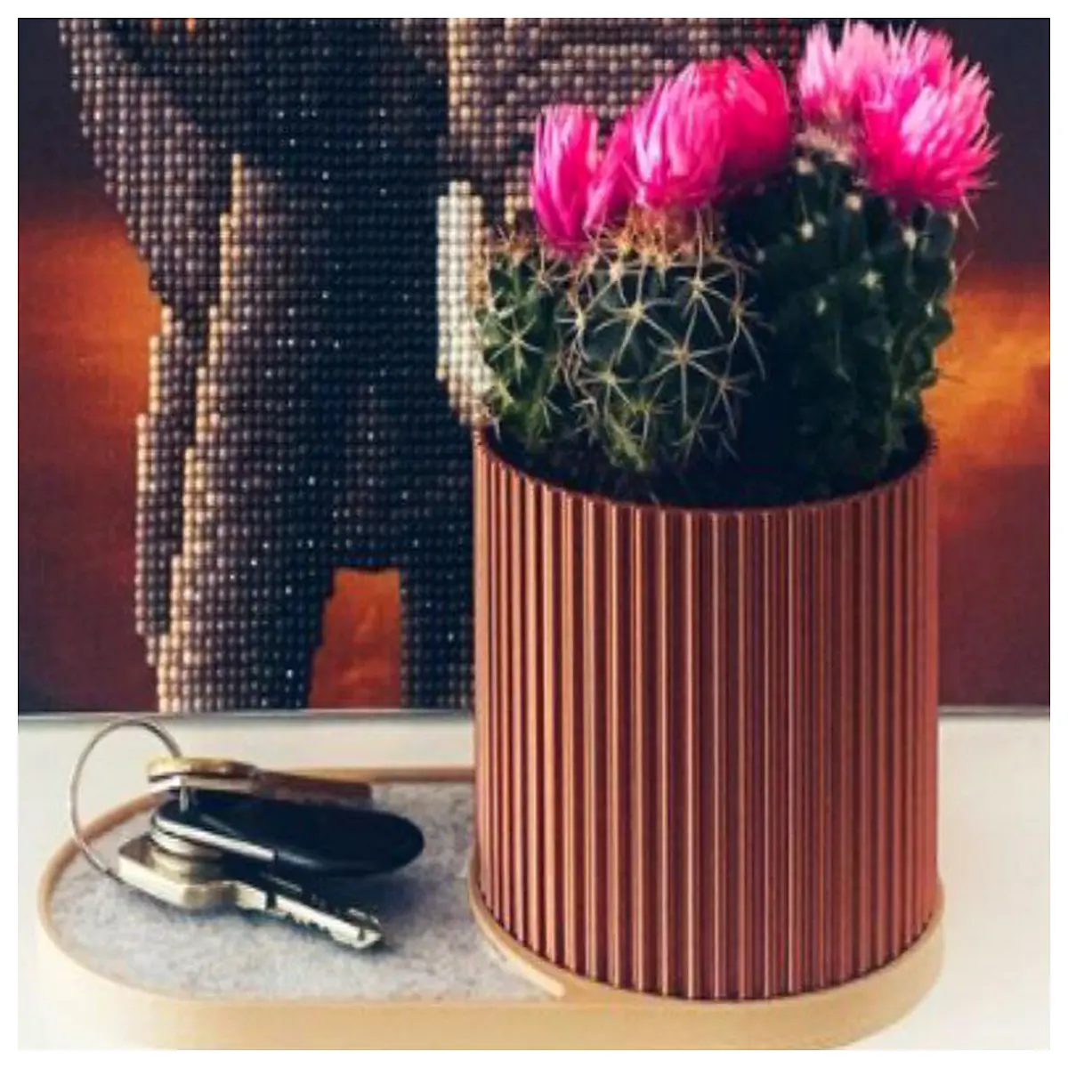 Keyed Planter Storage Box Indoor Plant Shelves Desktop Garden Lazy Storage
