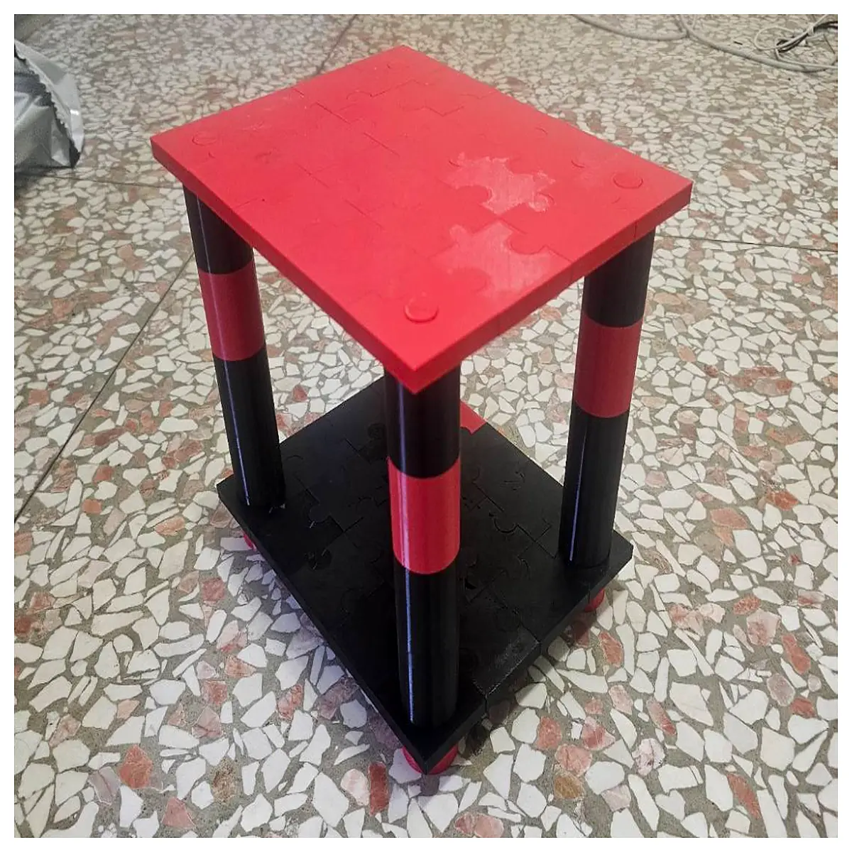 Snap Together Kids Puzzle Workbench Educational Wooden Puzzle Table Toy Kids Building Furniture Creative Puzzle Play