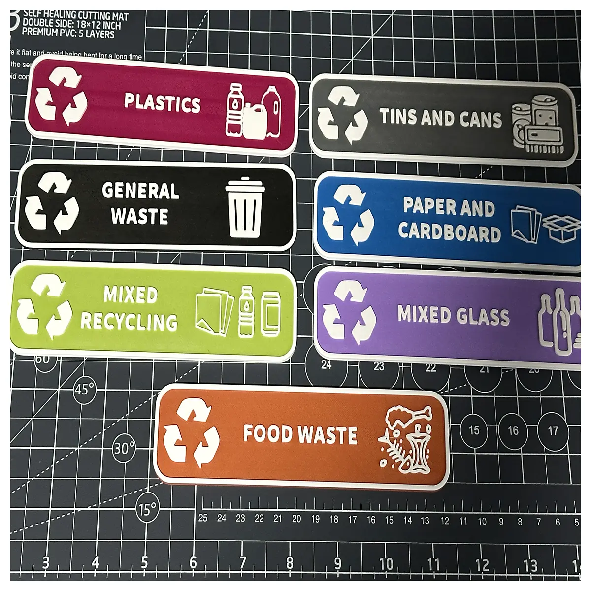 recycling bin stickers sorting waste labels eco friendly trash can markers compostable garbage tags