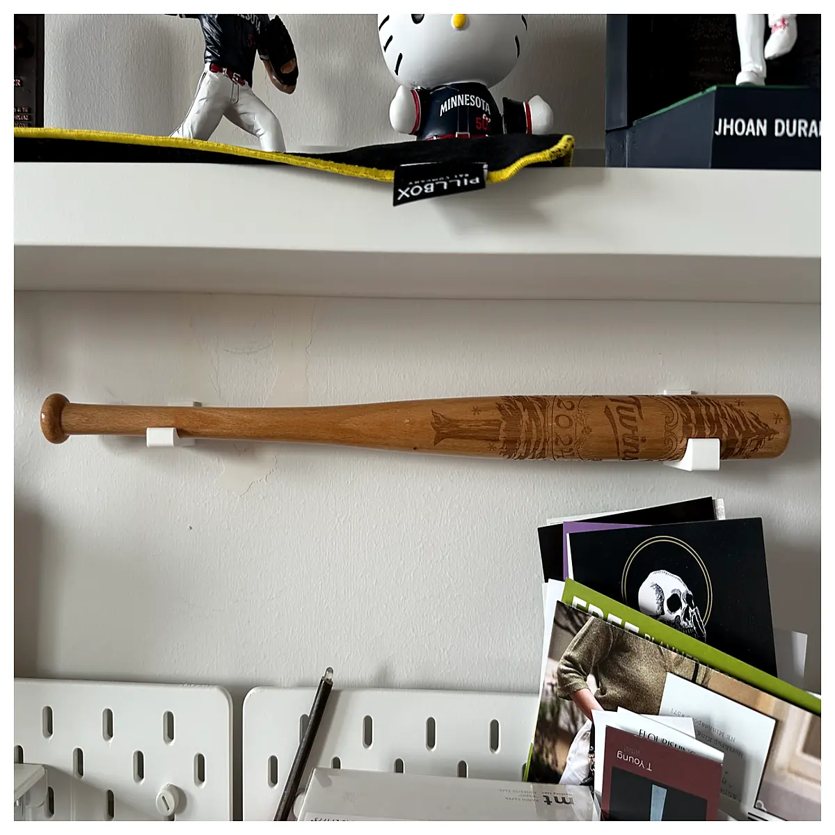 Mini Baseball Bat Wall Mount Holder Baseball Training Equipment Kids Sports Toys Wall Baseball Rack Indoor Training
