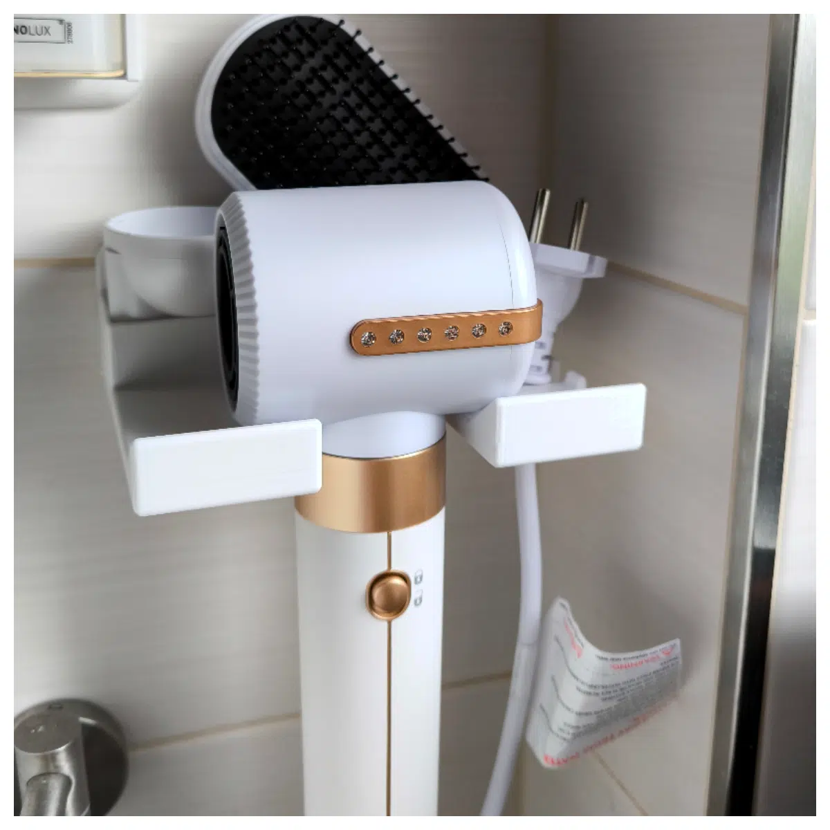 Hair Dryer Holder Wall Mount Rack Bathroom Towel Rack Hair Dryer Stand Wall Mounted Shelf Hair Dryer Support
