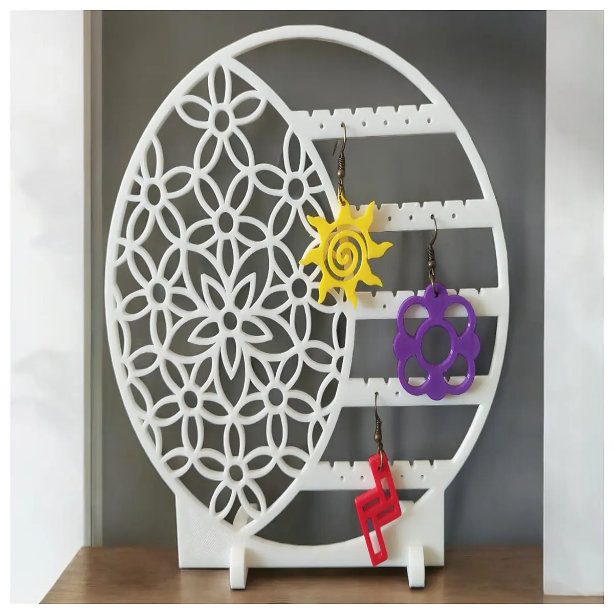 Earring Jewelry Organizer Stand Desktop Storage Box Jewelry Case Accessory Holder Multi Compartment Organizer for Earrings Necklaces Rings