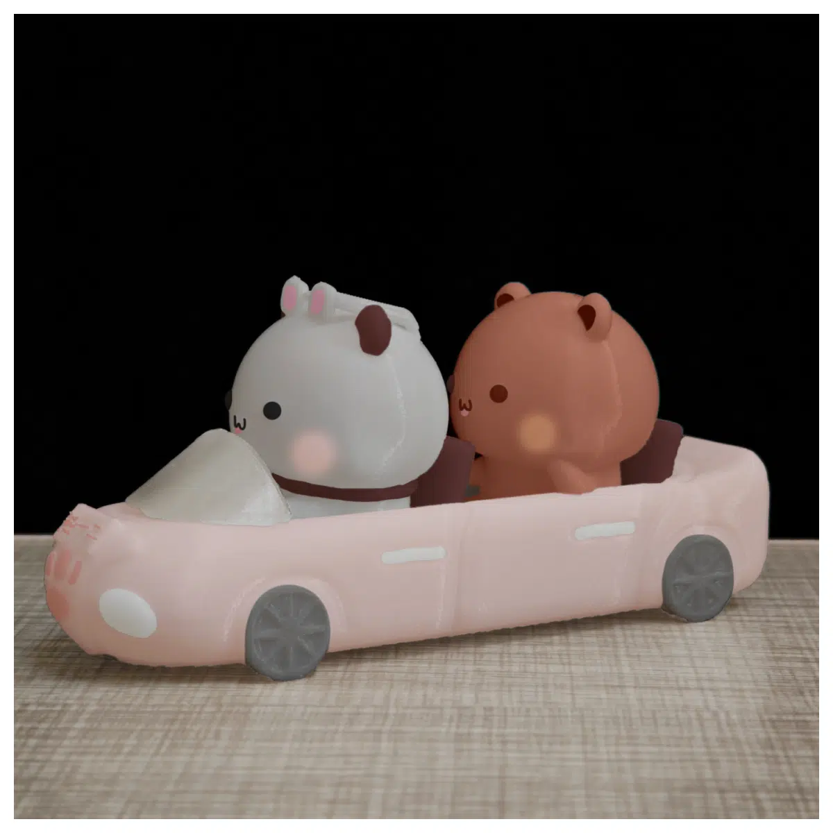 Couple Bear Drive Plush Toy Romantic Date Companion Car Driving Stuffed Animal Carbubu Series