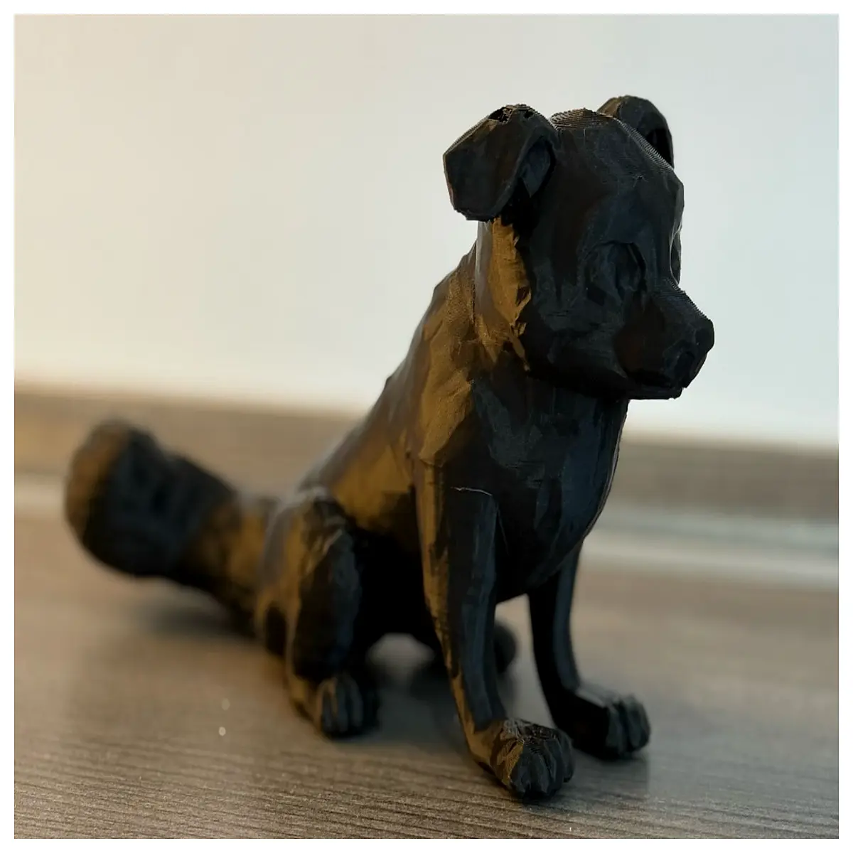 Low Poly Border Collie Statue Model Pet Decoration Small Toy Desktop Figurine