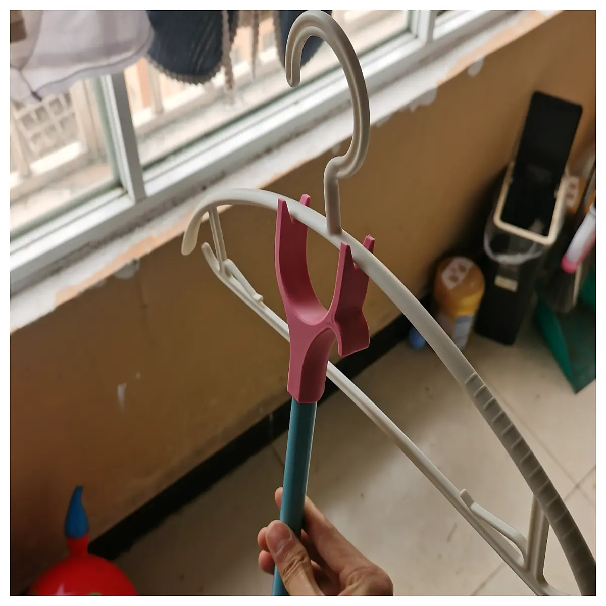 duty extendable clothes pole telescopic reacher grabber tool for hanging laundry high ceiling