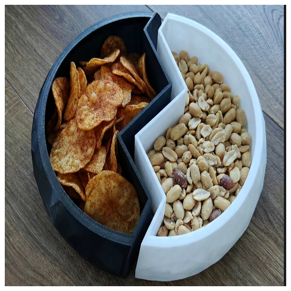 Low Poly Organizer 250mm Yin Yang Style Dual Bowl Desk Storage Clutter Solution Minimalist Design