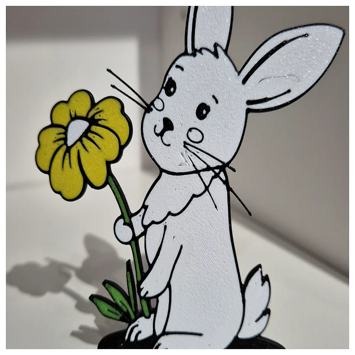 cute floral easter bunny plush toy for kids spring decoration gift