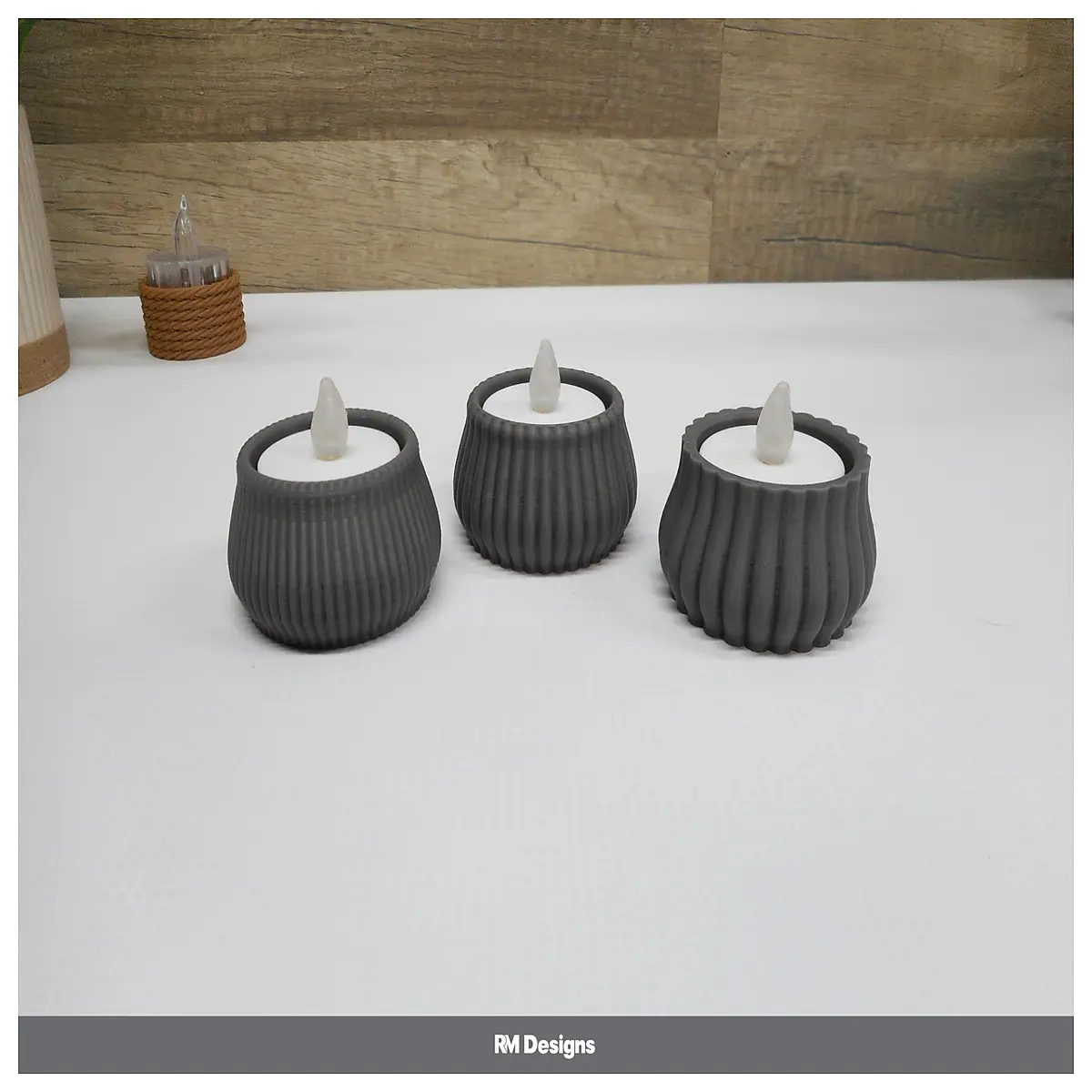 Ribbed Cup Holder Candle Stand Decorative Item Tabletop Ornament Gift Creative Home Decor Placement Gift
