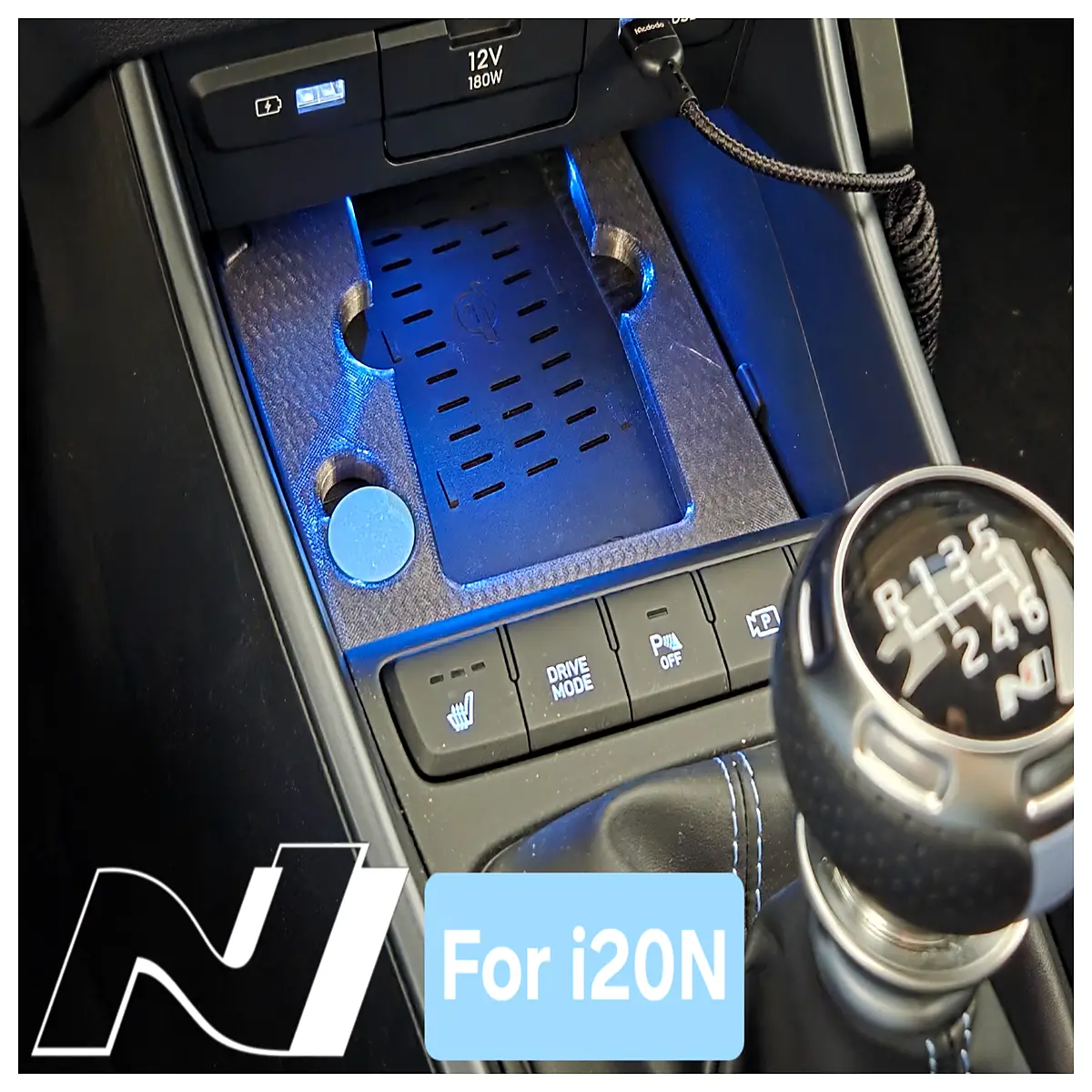 Modern i20 N Phone Wireless Charger Stand Mobile Holder Desk Charging Car Mount Phone Accessories Fast Wireless Charging