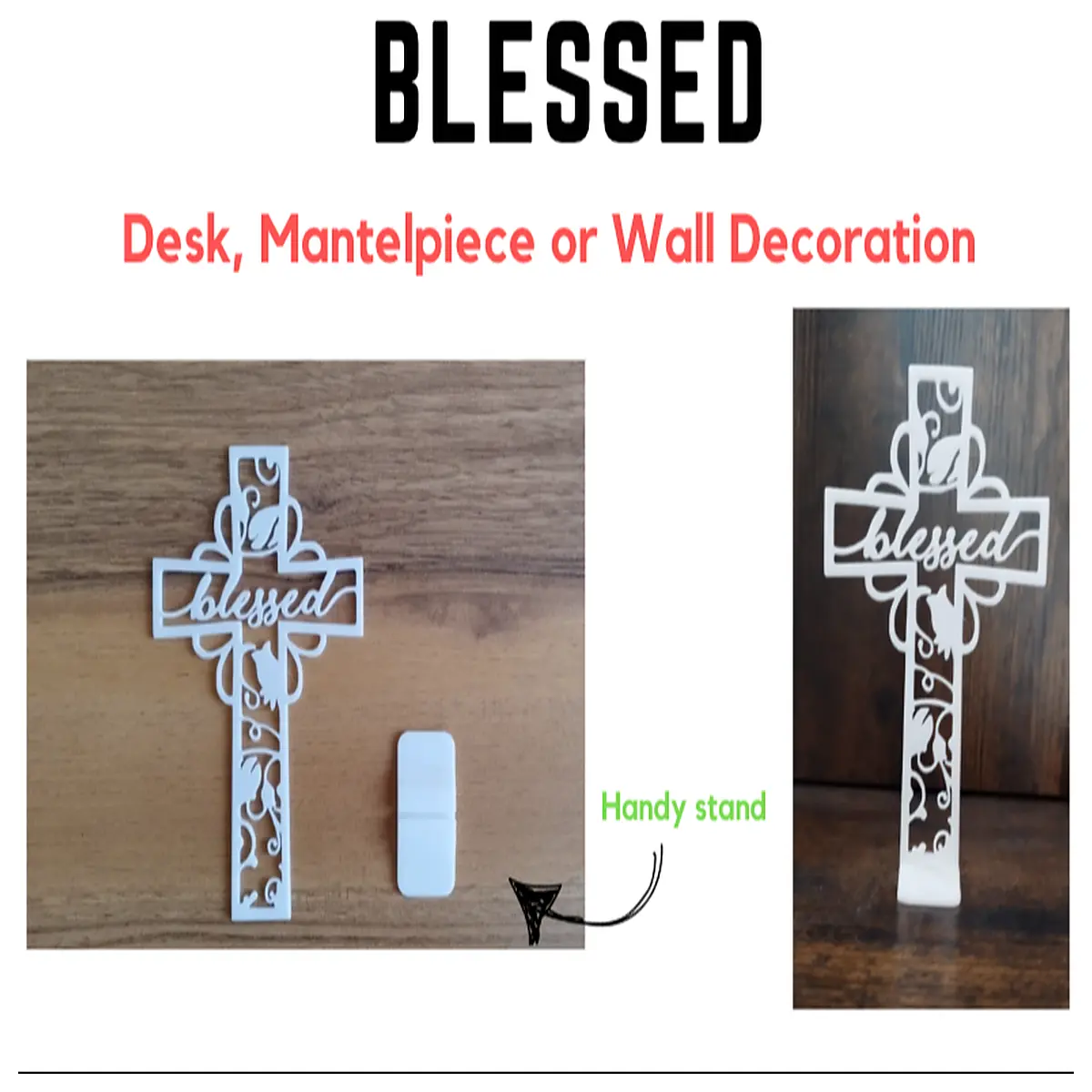 Cross Decor Wall Shelf Ornament Christian Religious Art Desk Wall Decoration Blessing Cross Prayer Decor