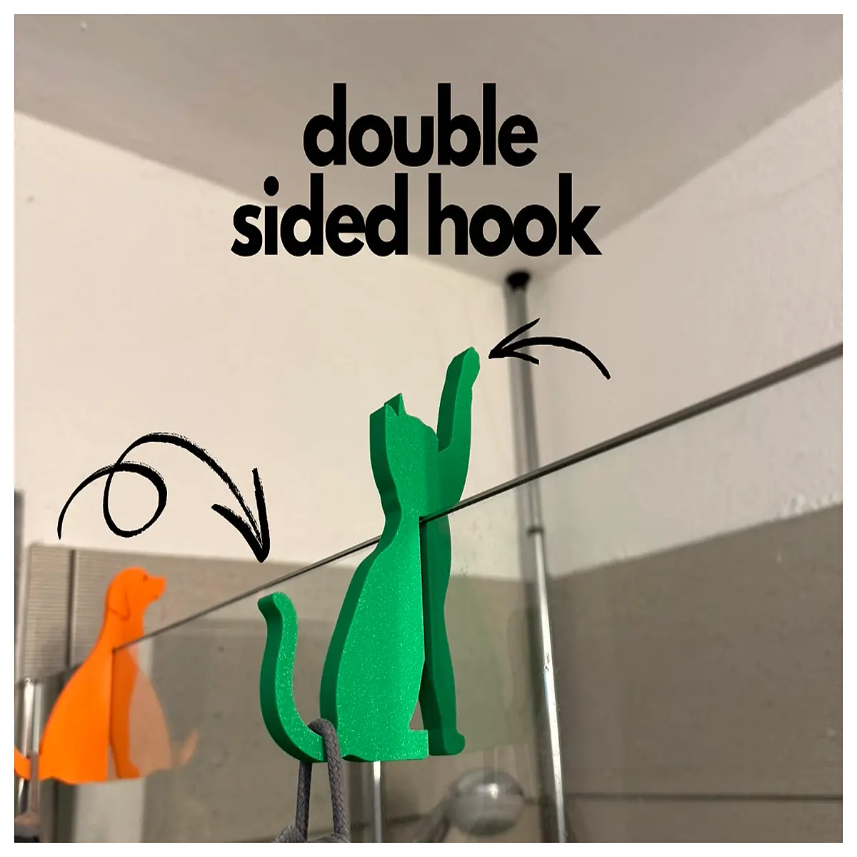8mm tempered glass shower hooks duty bathroom storage for towels robes and bathrobes wall mounted organizer