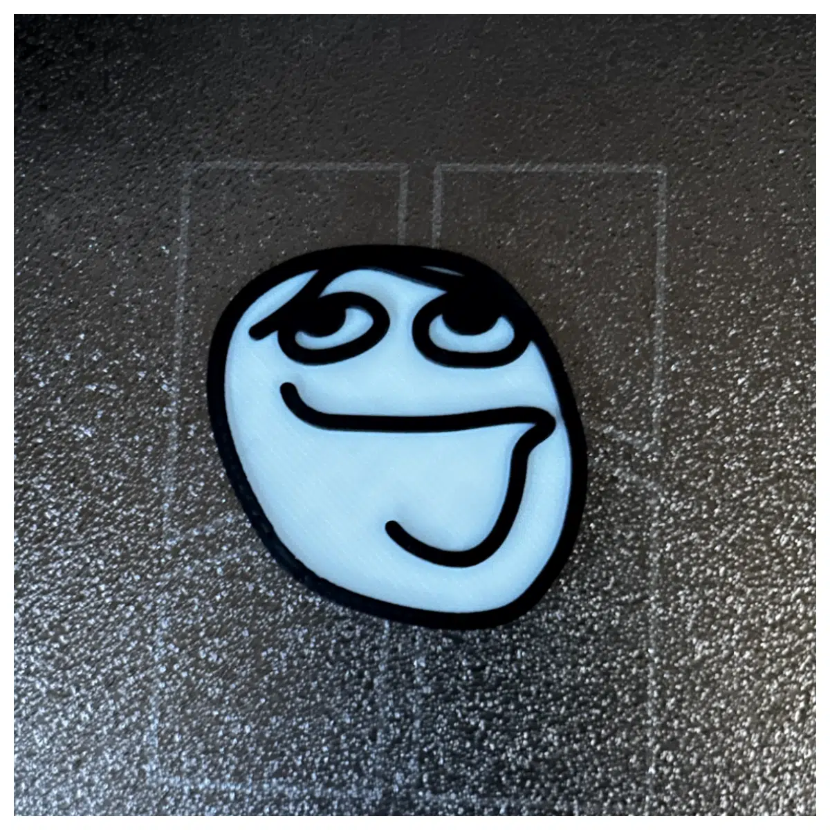 confused face keychain funny pin badge for bag backpack