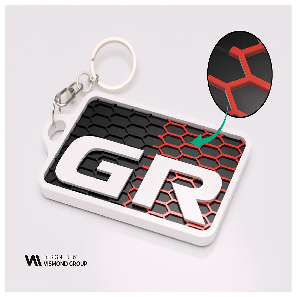 GR Key Chain Car Keyring Key Holder Auto Accessories GR Key Chain Parts