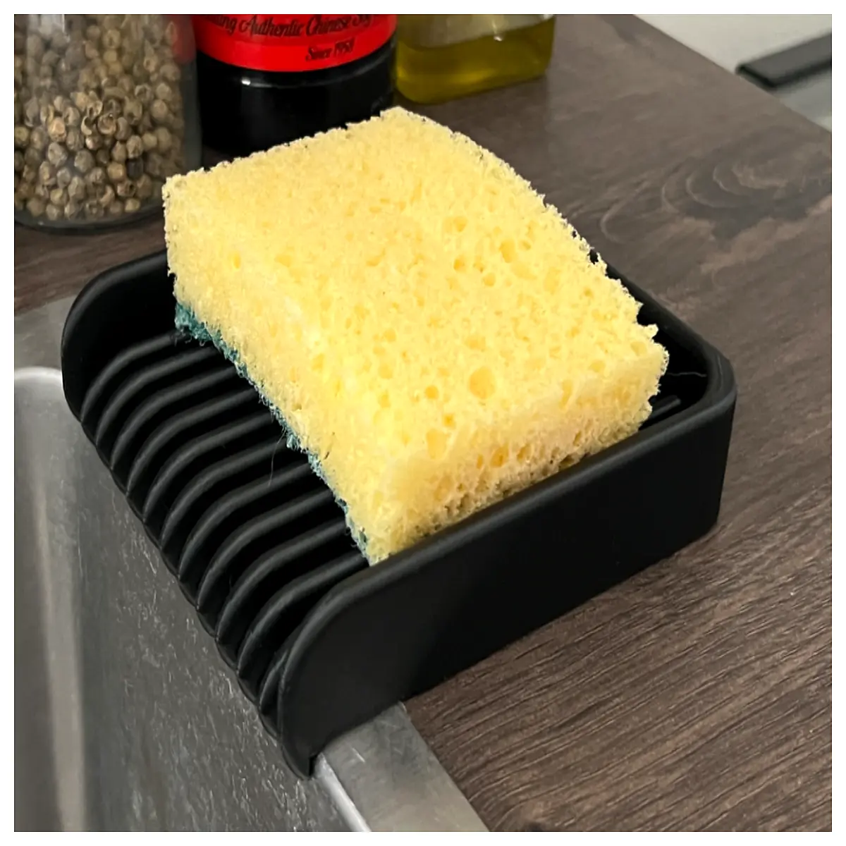 Drainage Rack Sponge Holder Kitchen Storage Rack Absorbent Mat Cleaning Shelf Modern Design