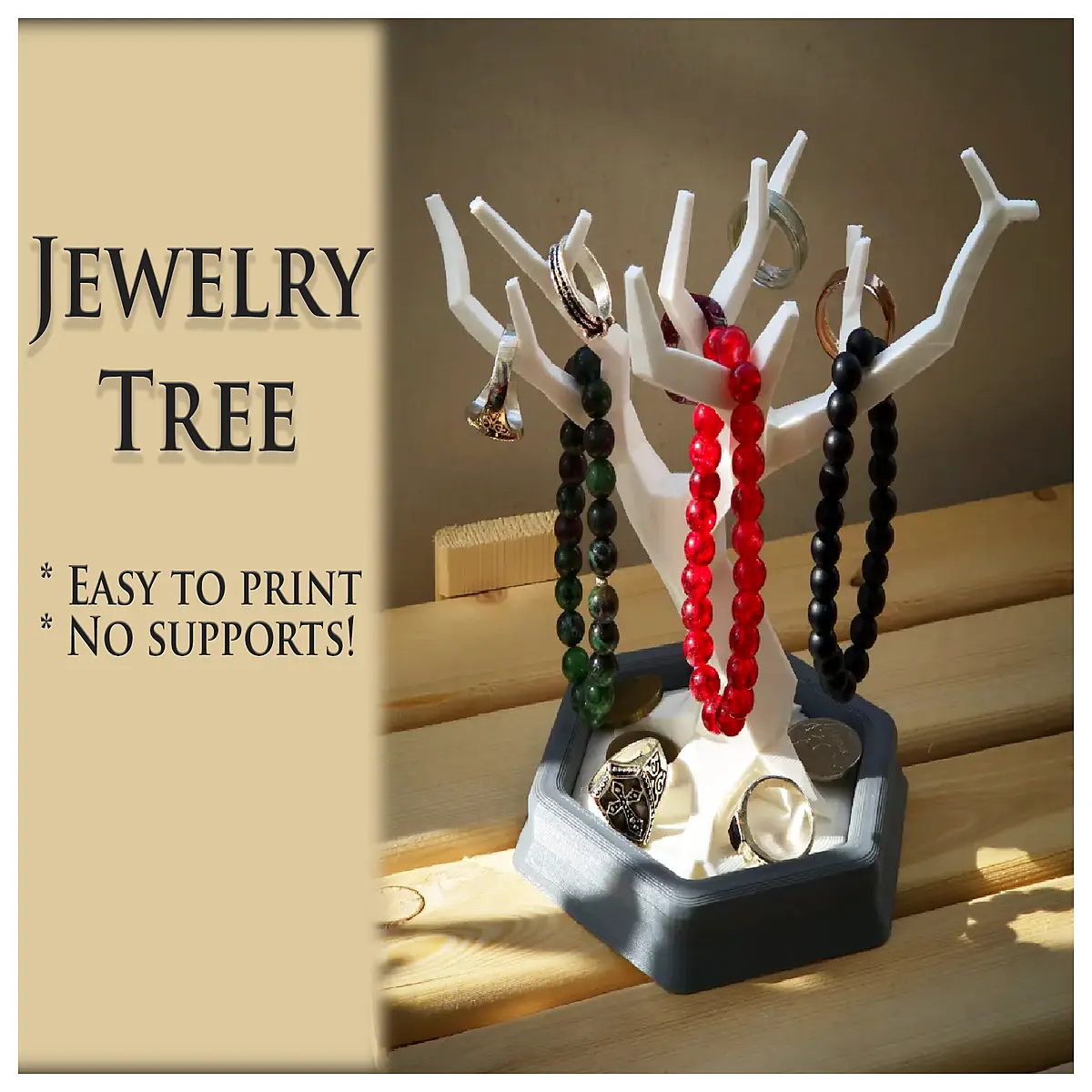 Minimalist Tree Jewelry Box Ring Organizer Desktop Decoration Jewelry Storage Simple Storage Box Multi Compartment Design