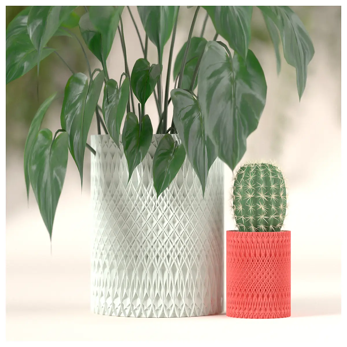 modern geometric planter box for succulents cactus indoor outdoor patio decor