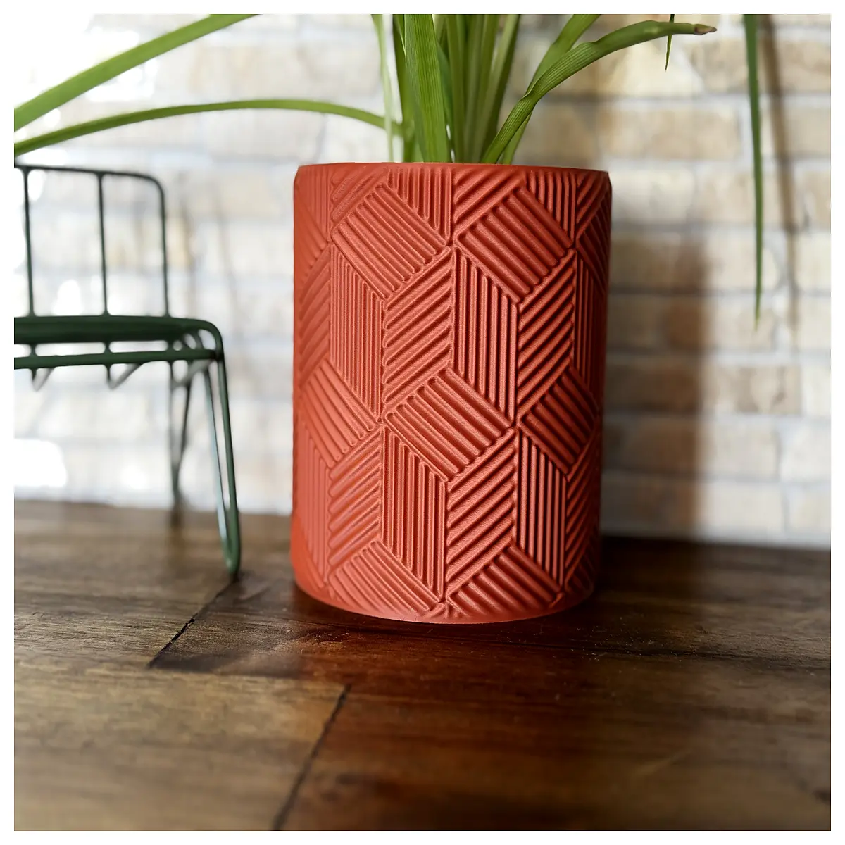 modern square ceramic planter pot with drainage hole for succulents cactus indoor desk decoration geometric flower vase