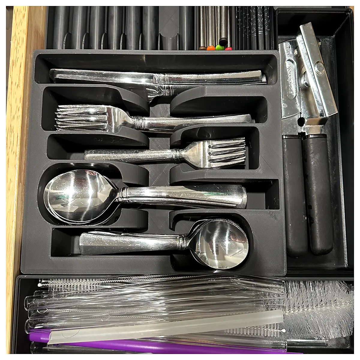 Kitchen Drawer Organizer Box 46 Compartment Gridfinity Storage Utensil Organizer Drawer Storage Solutions Kitchen Cabinet Organizer