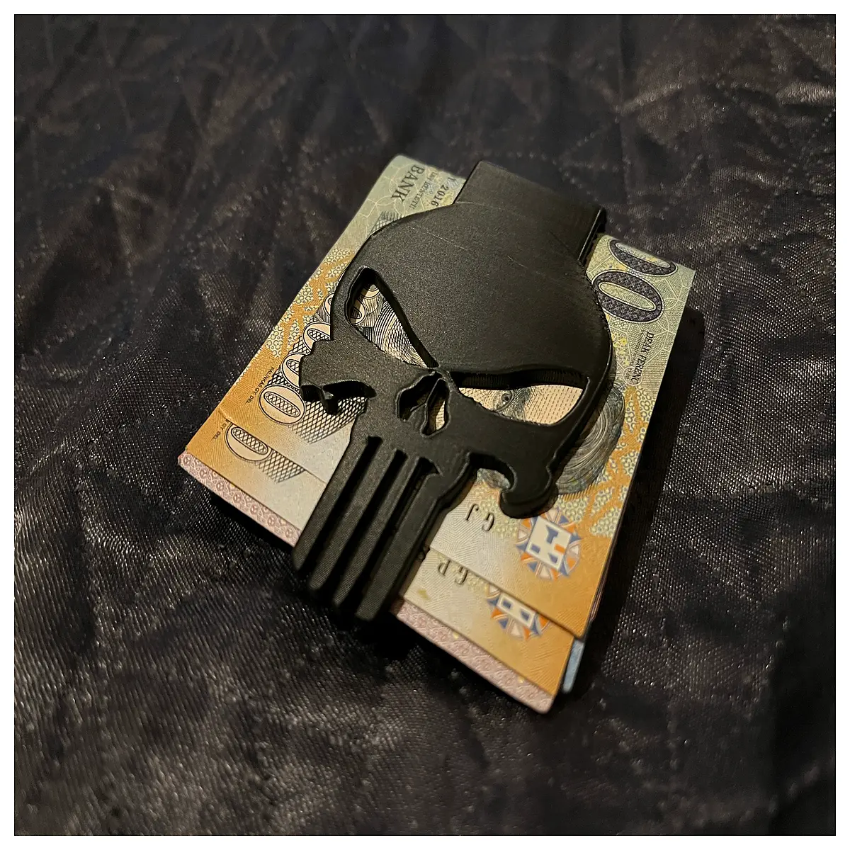punisher wallet men carbon fiber money clip riddick card holder biker gift