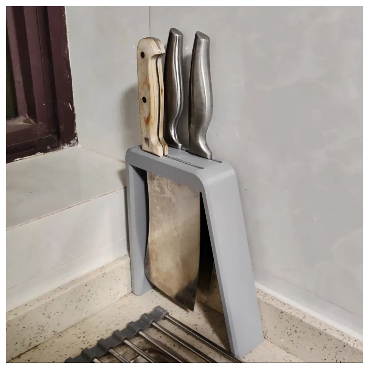 3 Euro Rack Minimalist Kitchen Storage Narrow Space Holder Wall Mounted Organizer Compact Design