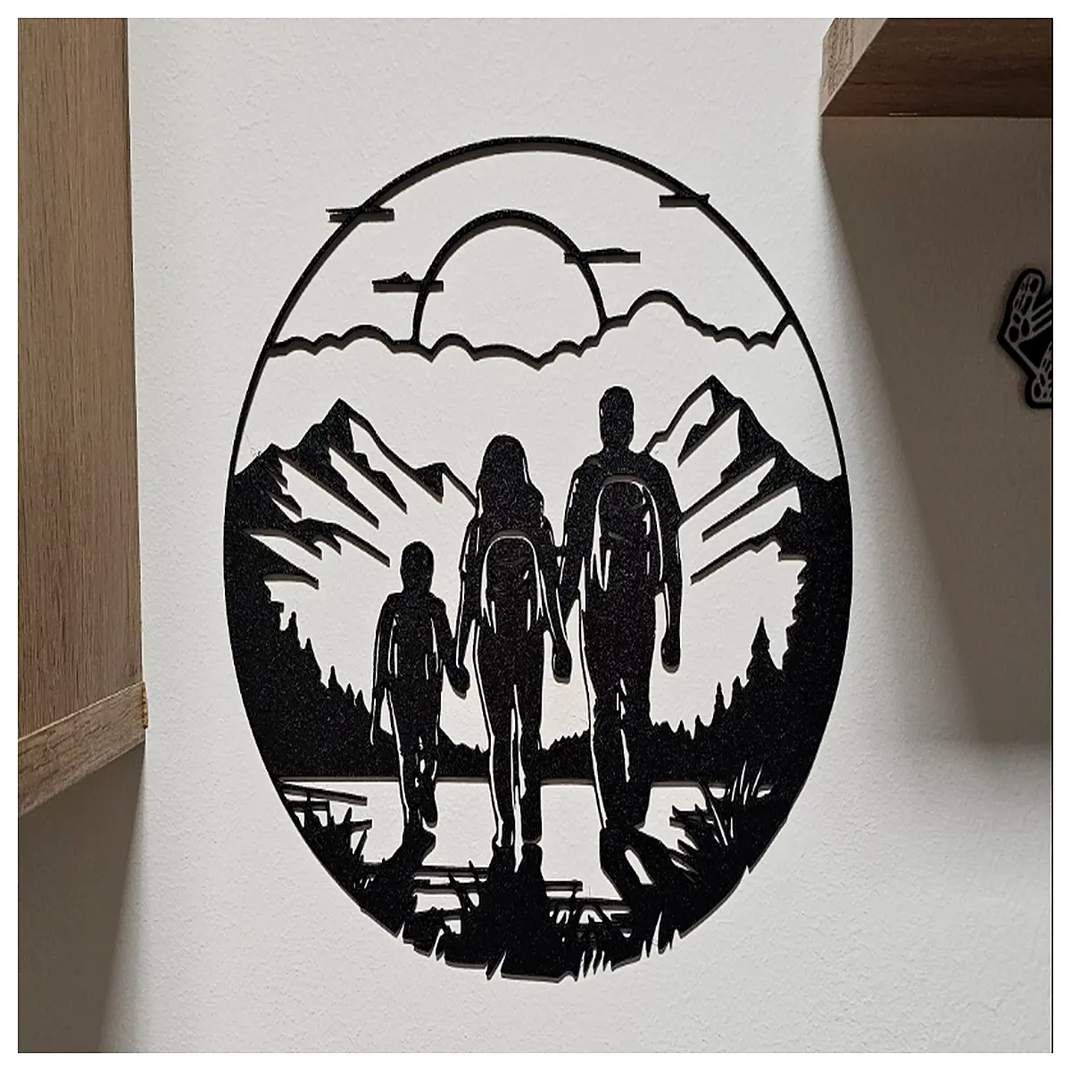 Family Hiking Painting Wall Decor Outdoor Activity Wallpaper Hanging Art Wall Stickers Kids Room Decoration Indoor Kids Wall Art