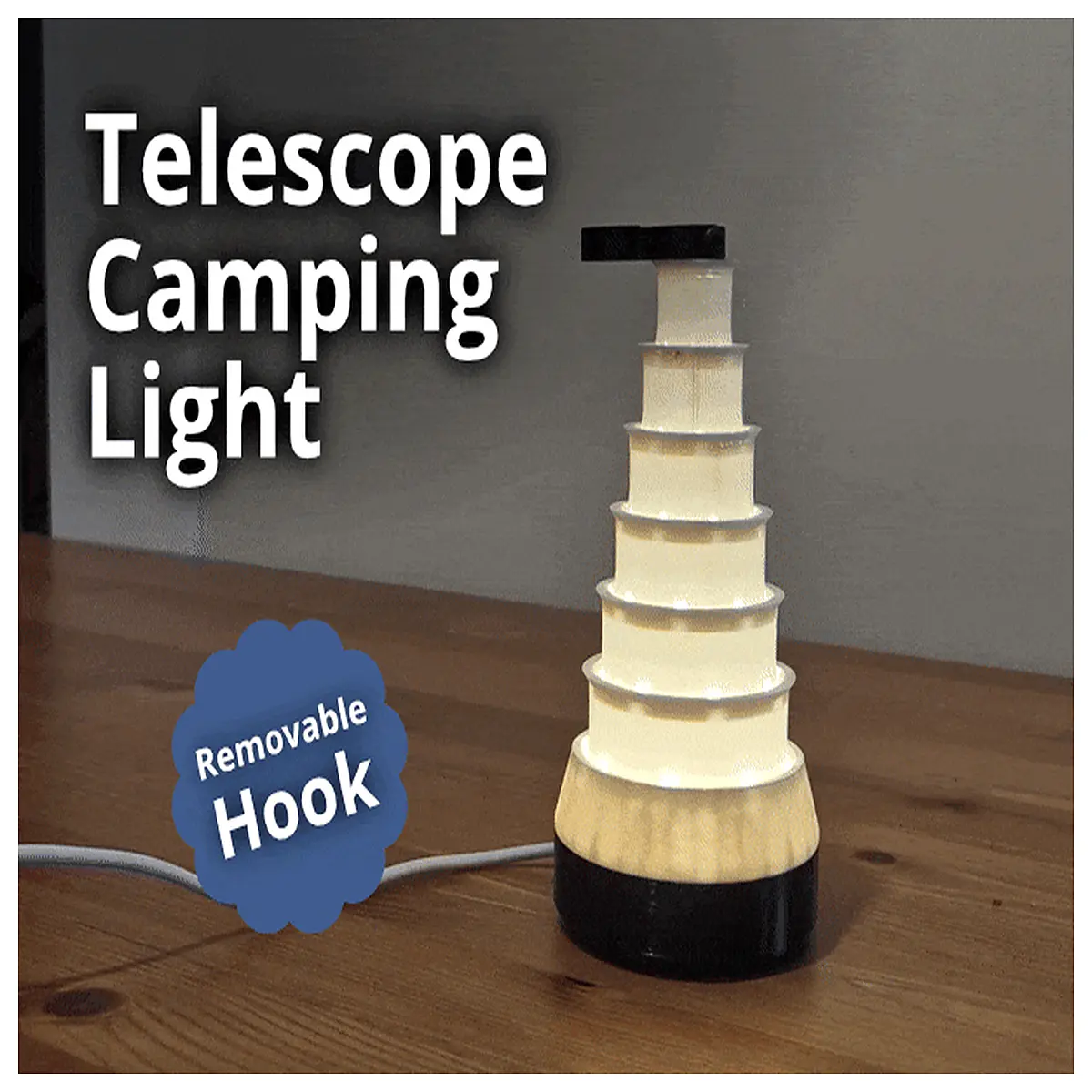 Telescope Outdoor Lighting Camping Observation Stargazing Photography Adjustable Brightness Phone Mount