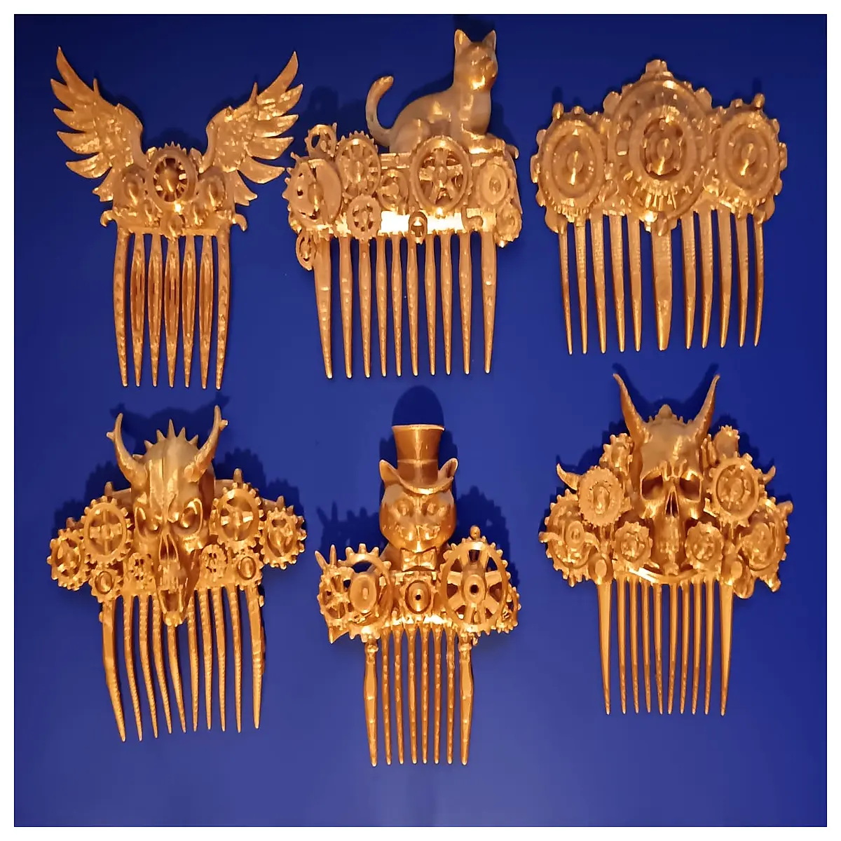 steampunk hair comb vintage brass gears adjustable headband accessory for cosplay party goth alternative style