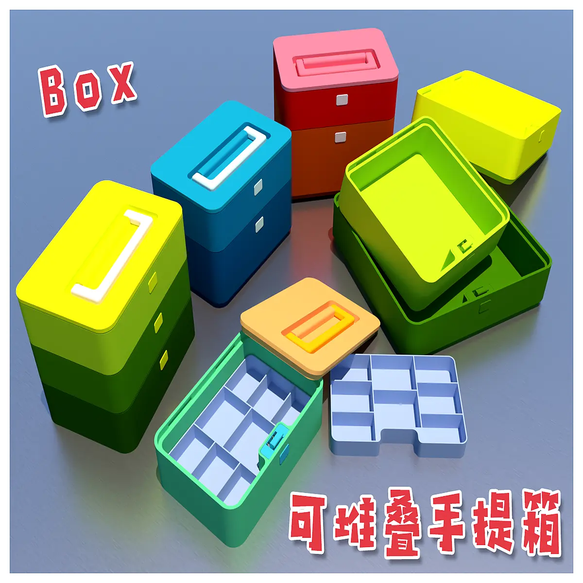 Stackable Tool Box Organizer Multi Layer Storage Toolbox Repair Car Parts Accessories Assembly Tool Chest