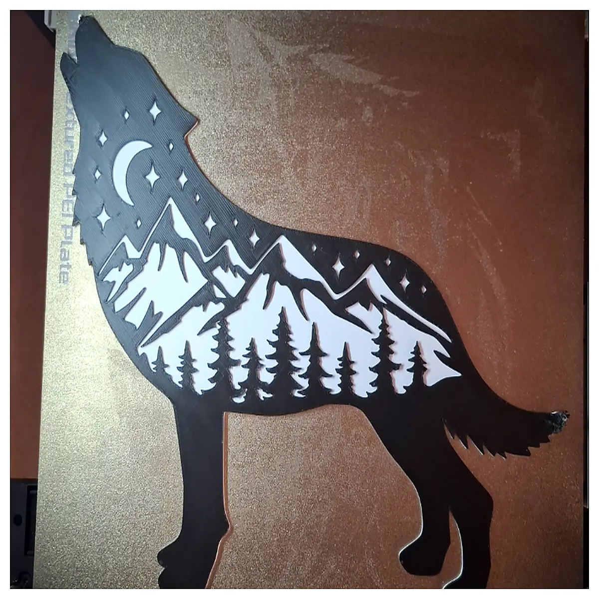 wolf silhouette wall art moonlit mountain landscape poster dark nature photography print gothic wildlife decor cinematic wolf silhouette canvas